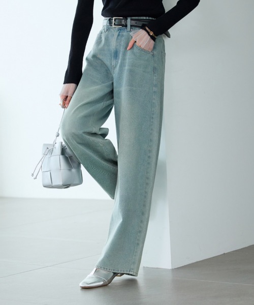 BELLUNA(ベルーナ)の「オシャレに見えるカーブデニムパンツ69丈(その他パンツ・レディース・ブルー/サックスブルー/ネイビー・X-LARGE/LARGE/MEDIUM)」の4枚目の写真