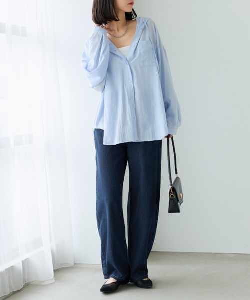 BELLUNA(ベルーナ)の「オシャレに見えるカーブデニムパンツ69丈(その他パンツ・レディース・ブルー/サックスブルー/ネイビー・X-LARGE/LARGE/MEDIUM)」の14枚目の写真
