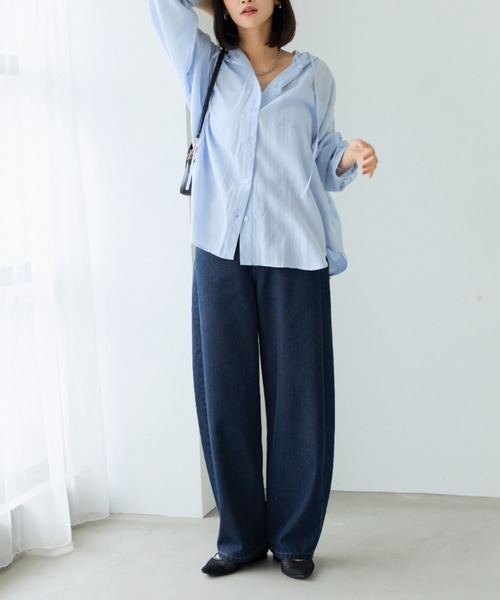 BELLUNA(ベルーナ)の「オシャレに見えるカーブデニムパンツ69丈(その他パンツ・レディース・ブルー/サックスブルー/ネイビー・X-LARGE/LARGE/MEDIUM)」の15枚目の写真