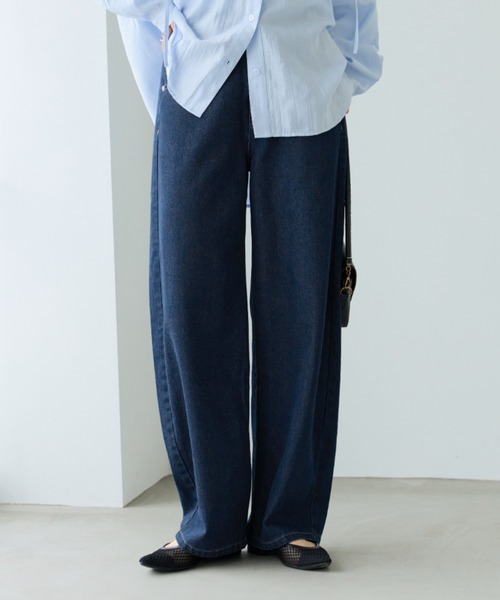 BELLUNA(ベルーナ)の「オシャレに見えるカーブデニムパンツ69丈(その他パンツ・レディース・ブルー/サックスブルー/ネイビー・X-LARGE/LARGE/MEDIUM)」の16枚目の写真