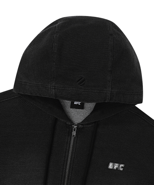 UFC SPORT(ユーエフシー スポーツ)の「UFC デニムライクオーバーサイズフードジップアップ ブラック U2TTX1305BK(パーカー・メンズ・その他・LARGE/MEDIUM/SMALL/X-LARGE/3XL/2XL)」の4枚目の写真