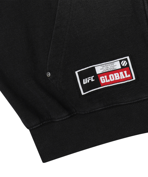 UFC SPORT(ユーエフシー スポーツ)の「UFC デニムライクオーバーサイズフードジップアップ ブラック U2TTX1305BK(パーカー・メンズ・その他・LARGE/MEDIUM/SMALL/X-LARGE/3XL/2XL)」の5枚目の写真