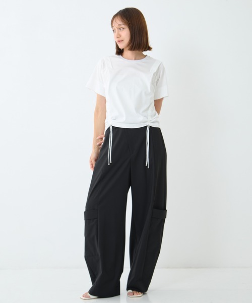 STUDIOUS(ステュディオス)の「【STUDIOUS/ステュディオス】Multi Length Drawstring Tee/マルチレングスドローストリングT/ウォッシャブル/細見え(Tシャツ/カットソー・レディース・ホワイト/ブラック・FREE)」の10枚目の写真