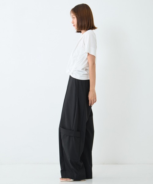 STUDIOUS(ステュディオス)の「【STUDIOUS/ステュディオス】Multi Length Drawstring Tee/マルチレングスドローストリングT/ウォッシャブル/細見え(Tシャツ/カットソー・レディース・ホワイト/ブラック・FREE)」の11枚目の写真