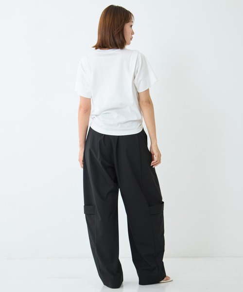 STUDIOUS(ステュディオス)の「【STUDIOUS/ステュディオス】Multi Length Drawstring Tee/マルチレングスドローストリングT/ウォッシャブル/細見え(Tシャツ/カットソー・レディース・ホワイト/ブラック・FREE)」の12枚目の写真