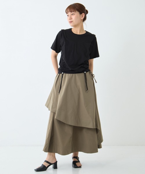 STUDIOUS(ステュディオス)の「【STUDIOUS/ステュディオス】Multi Length Drawstring Tee/マルチレングスドローストリングT/ウォッシャブル/細見え(Tシャツ/カットソー・レディース・ホワイト/ブラック・FREE)」の18枚目の写真