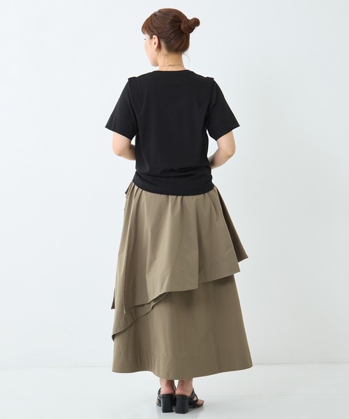 STUDIOUS(ステュディオス)の「【STUDIOUS/ステュディオス】Multi Length Drawstring Tee/マルチレングスドローストリングT/ウォッシャブル/細見え(Tシャツ/カットソー・レディース・ホワイト/ブラック・FREE)」の9枚目の写真