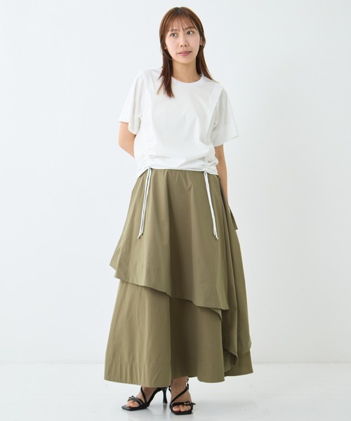 STUDIOUS(ステュディオス)の「【STUDIOUS/ステュディオス】Multi Length Drawstring Tee/マルチレングスドローストリングT/ウォッシャブル/細見え(Tシャツ/カットソー・レディース・ホワイト/ブラック・FREE)」の15枚目の写真