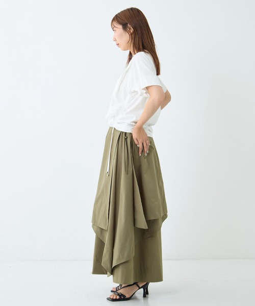 STUDIOUS(ステュディオス)の「【STUDIOUS/ステュディオス】Multi Length Drawstring Tee/マルチレングスドローストリングT/ウォッシャブル/細見え(Tシャツ/カットソー・レディース・ホワイト/ブラック・FREE)」の16枚目の写真
