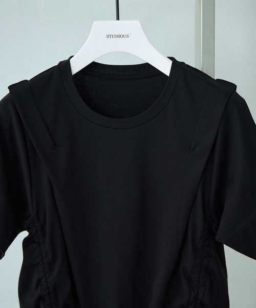 STUDIOUS(ステュディオス)の「【STUDIOUS/ステュディオス】Multi Length Drawstring Tee/マルチレングスドローストリングT/ウォッシャブル/細見え(Tシャツ/カットソー・レディース・ホワイト/ブラック・FREE)」の7枚目の写真