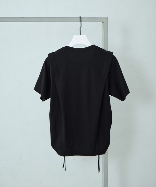 STUDIOUS(ステュディオス)の「【STUDIOUS/ステュディオス】Multi Length Drawstring Tee/マルチレングスドローストリングT/ウォッシャブル/細見え(Tシャツ/カットソー・レディース・ホワイト/ブラック・FREE)」の6枚目の写真