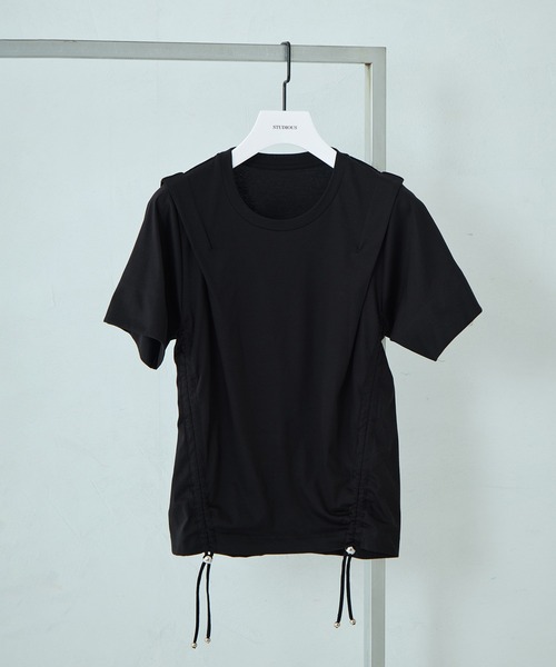 STUDIOUS(ステュディオス)の「【STUDIOUS/ステュディオス】Multi Length Drawstring Tee/マルチレングスドローストリングT/ウォッシャブル/細見え(Tシャツ/カットソー・レディース・ホワイト/ブラック・FREE)」の5枚目の写真