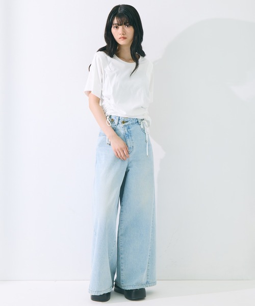 STUDIOUS(ステュディオス)の「【STUDIOUS/ステュディオス】Multi Length Drawstring Tee/マルチレングスドローストリングT/ウォッシャブル/細見え(Tシャツ/カットソー・レディース・ホワイト/ブラック・FREE)」の19枚目の写真