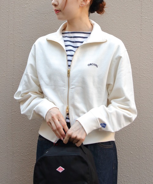 ORCIVAL(オーシバル)の「ORCIVAL/オーシバル スタンドカラージップジャケット STAND COLLAR ZIP JACKET OR-C0560 MAZ(スウェット・レディース・ブラウン/ナチュラル・2)」の1枚目の写真