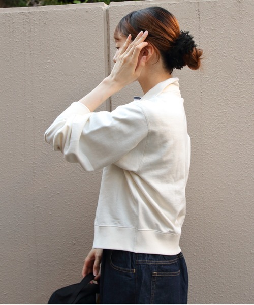 ORCIVAL(オーシバル)の「ORCIVAL/オーシバル スタンドカラージップジャケット STAND COLLAR ZIP JACKET OR-C0560 MAZ(スウェット・レディース・ブラウン/ナチュラル・2)」の4枚目の写真