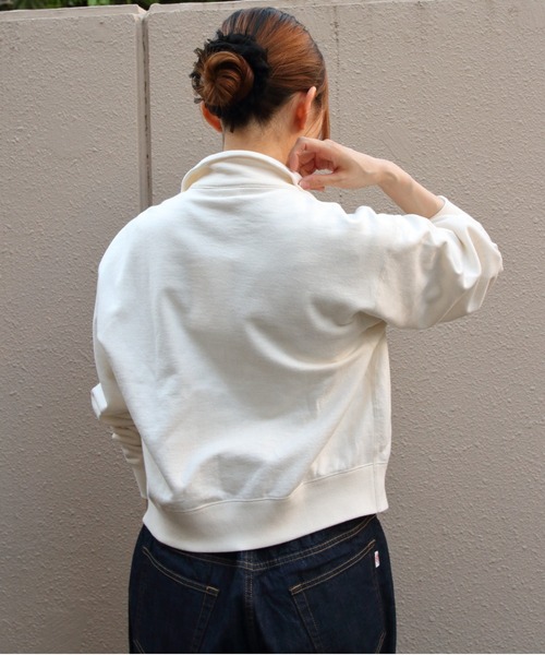 ORCIVAL(オーシバル)の「ORCIVAL/オーシバル スタンドカラージップジャケット STAND COLLAR ZIP JACKET OR-C0560 MAZ(スウェット・レディース・ブラウン/ナチュラル・2)」の5枚目の写真