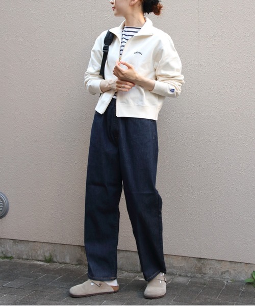 ORCIVAL(オーシバル)の「ORCIVAL/オーシバル スタンドカラージップジャケット STAND COLLAR ZIP JACKET OR-C0560 MAZ(スウェット・レディース・ブラウン/ナチュラル・2)」の6枚目の写真