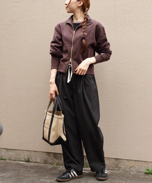 ORCIVAL(オーシバル)の「ORCIVAL/オーシバル スタンドカラージップジャケット STAND COLLAR ZIP JACKET OR-C0560 MAZ(スウェット・レディース・ブラウン/ナチュラル・2)」の16枚目の写真
