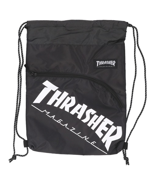 BACKYARD FAMILY(バックヤードファミリー)の「THRASHER スラッシャー ナップサック(バックパック/リュック・メンズ・ブラック・FREE)」の1枚目の写真