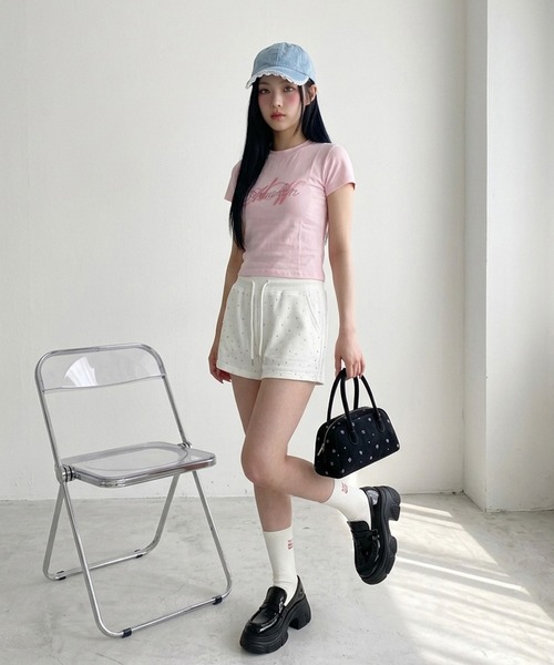 non-hedge(ノンヘッジ)の「ストーン付スウェットショートパンツ(その他パンツ・レディース・オフホワイト/ブラック/サックスブルー/グレー・FREE)」の18枚目の写真