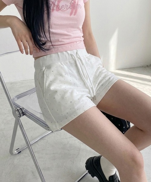 non-hedge(ノンヘッジ)の「ストーン付スウェットショートパンツ(その他パンツ・レディース・オフホワイト/ブラック/サックスブルー/グレー・FREE)」の20枚目の写真