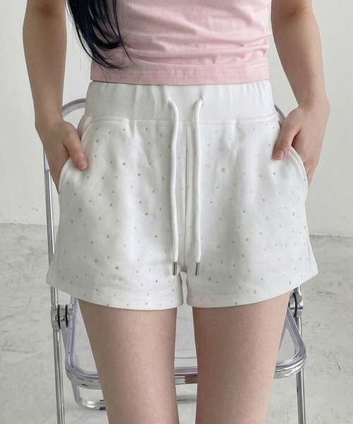 non-hedge(ノンヘッジ)の「ストーン付スウェットショートパンツ(その他パンツ・レディース・オフホワイト/ブラック/サックスブルー/グレー・FREE)」の21枚目の写真
