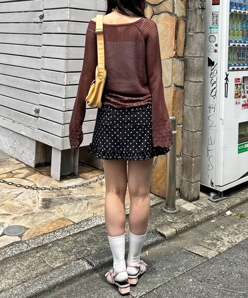 CIAOPANIC（チャオパニック）の「バタフライ透かし編みニット（パーカー・レディース・ブラウン/アイボリー/ピンク/イエロー・ONE SIZE）」の21枚目の写真