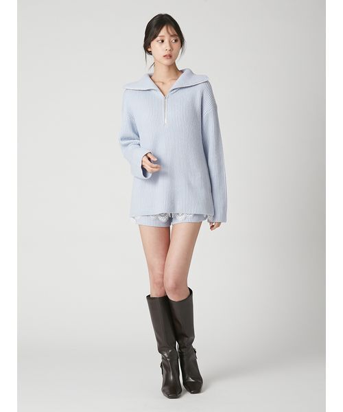 FRAY I.D(フレイアイディー)の「ニットショートパンツ(その他パンツ・レディース・グレー/ライトブルー/アイボリー・F)」の5枚目の写真
