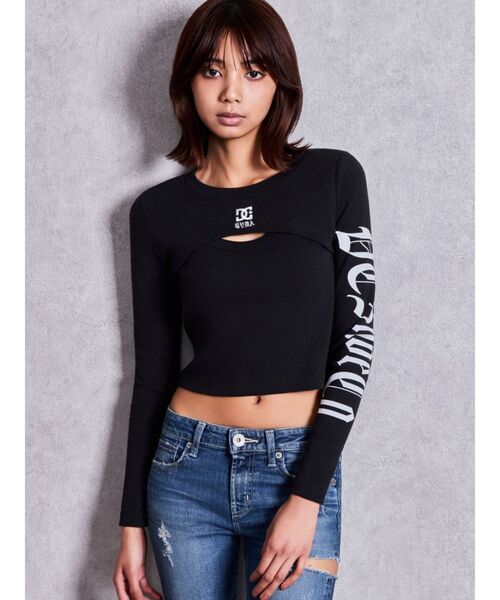 DC(ディーシー)の「GYDA×DC FRONT OPEN LONG SLEEVEトップス【セットアップ着用可能】(Tシャツ/カットソー・レディース・ブラック/オフホワイト/ピンク・FREE)」の11枚目の写真