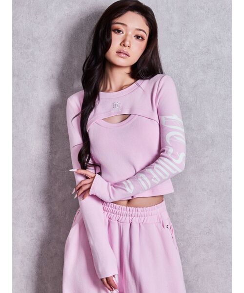 DC(ディーシー)の「GYDA×DC FRONT OPEN LONG SLEEVEトップス【セットアップ着用可能】(Tシャツ/カットソー・レディース・ブラック/オフホワイト/ピンク・FREE)」の15枚目の写真
