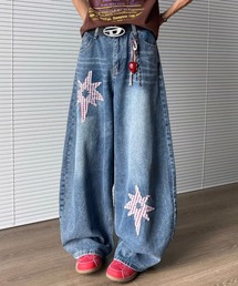 B.R.U | ビッグシルエットスターアップリケデニムパンツ(デニムパンツ)