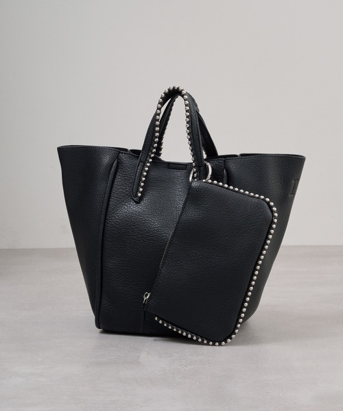 cache cache（カシュ カシュ）の「【cache cache】ミニショルダー付ボールチェーン2wayトートバッグ（トートバッグ・レディース・ブラック/ブラウン/ベージュ/ライトグレー/ライトブルー・FREE）」の15枚目の写真