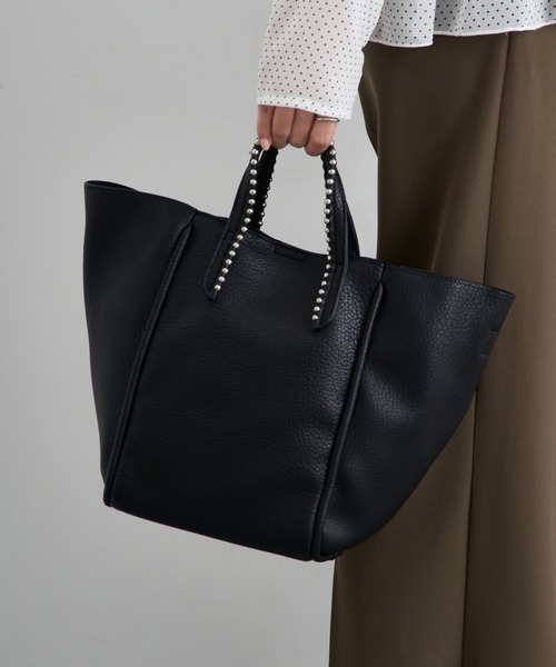 cache cache（カシュ カシュ）の「【cache cache】ミニショルダー付ボールチェーン2wayトートバッグ（トートバッグ・レディース・ブラック/ブラウン/ベージュ/ライトグレー/ライトブルー・FREE）」の22枚目の写真