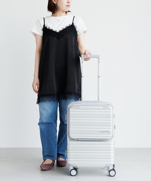 Jewelna Rose(ジュエルナローズ)の「ノクシエラ フロントポケット付スーツケース 37L 機内持ち込み 09361(スーツケース/キャリーバッグ・レディース・ピンク/ネイビー/シルバー・FREE)」の18枚目の写真
