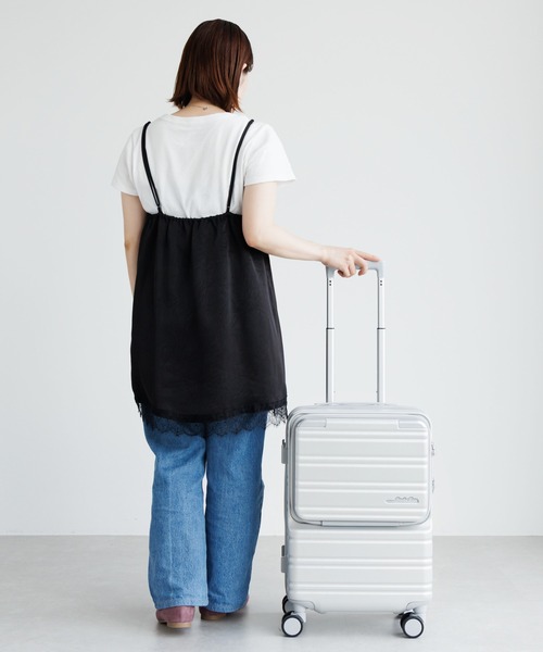 Jewelna Rose(ジュエルナローズ)の「ノクシエラ フロントポケット付スーツケース 37L 機内持ち込み 09361(スーツケース/キャリーバッグ・レディース・ピンク/ネイビー/シルバー・FREE)」の17枚目の写真