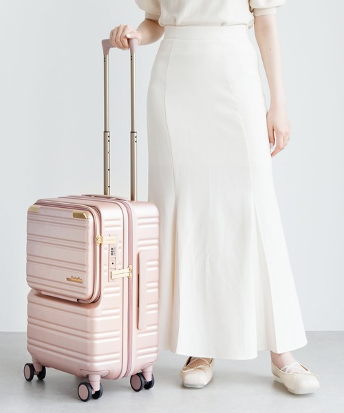 Jewelna Rose(ジュエルナローズ)の「ノクシエラ フロントポケット付スーツケース 37L 機内持ち込み 09361(スーツケース/キャリーバッグ・レディース・ピンク/ネイビー/シルバー・FREE)」の14枚目の写真