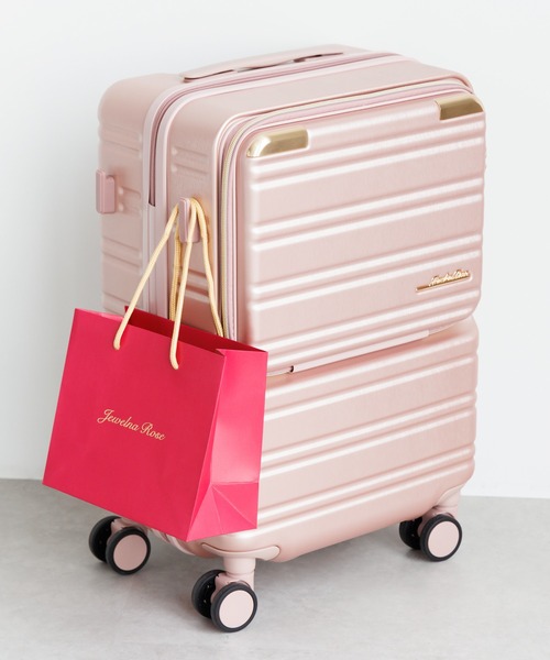 Jewelna Rose(ジュエルナローズ)の「ノクシエラ フロントポケット付スーツケース 37L 機内持ち込み 09361(スーツケース/キャリーバッグ・レディース・ピンク/ネイビー/シルバー・FREE)」の10枚目の写真