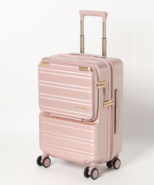 Jewelna Rose(ジュエルナローズ)の「ノクシエラ フロントポケット付スーツケース 37L 機内持ち込み 09361(スーツケース/キャリーバッグ・レディース・ピンク/ネイビー/シルバー・FREE)」の8枚目の写真