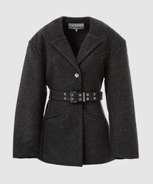 GANNI | Peacoat Wool Fitted Jacket(その他アウター)