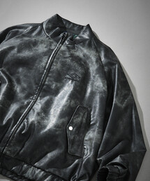 UMBRO | UMBRO/アンブロ SP Leatherette Stand Collar Blouson/別注 ムラ加工 レザレット スタンドカラー ブルゾン(ブルゾン)