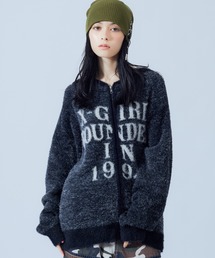 SHAGGY KNIT ZIP UP HOODIE