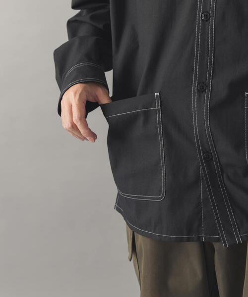 ITEMS URBANRESEARCH（アイテムズ アーバンリサーチ）の「Wステッチ シャンブレー カバーオールシャツ（シャツ/ブラウス・メンズ・ネイビー/ブラック・LARGE/MEDIUM）」の21枚目の写真