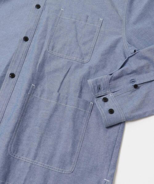 ITEMS URBANRESEARCH（アイテムズ アーバンリサーチ）の「Wステッチ シャンブレー カバーオールシャツ（シャツ/ブラウス・メンズ・ネイビー/ブラック・LARGE/MEDIUM）」の16枚目の写真