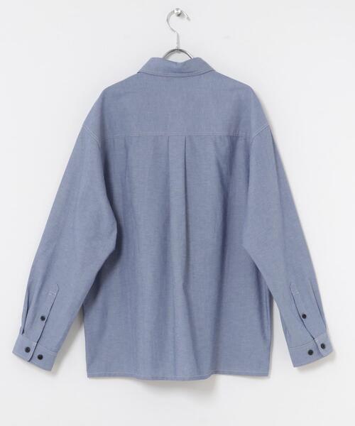ITEMS URBANRESEARCH（アイテムズ アーバンリサーチ）の「Wステッチ シャンブレー カバーオールシャツ（シャツ/ブラウス・メンズ・ネイビー/ブラック・LARGE/MEDIUM）」の17枚目の写真