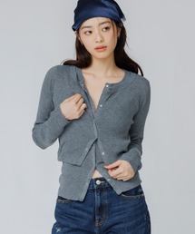 SENEE（セニー）の「layered rib cardigan（レイヤードリブカーディガン）（カーディガン/ボレロ）」