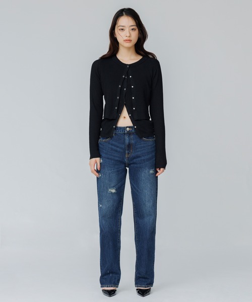 SENEE(セニー)の「layered rib cardigan(レイヤードリブカーディガン)(カーディガン/ボレロ・レディース・チャコール/ブラック/アイボリー・FREE)」の17枚目の写真