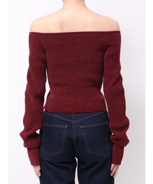 EVRIS(エヴリス)の「モールジップオフショルニットトップス 秋服(ニット/セーター・レディース・ネイビー/ベージュ/ブラック/レッド・FREE)」の7枚目の写真