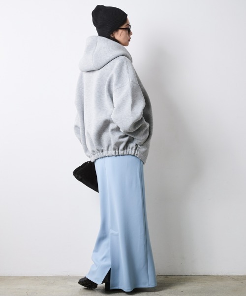 CHIC STYLE(シックスタイル)の「バルーンジップアップフーディ<大きいサイズ有>シックスタイル(パーカー・レディース・ブラック/杢グレー・5L~6L/3L~4L/L~LL/M)」の18枚目の写真