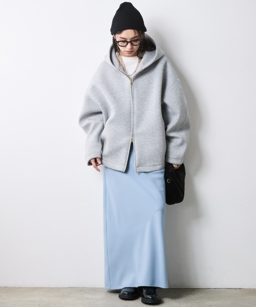CHIC STYLE(シックスタイル)の「バルーンジップアップフーディ<大きいサイズ有>シックスタイル(パーカー・レディース・ブラック/杢グレー・5L~6L/3L~4L/L~LL/M)」の19枚目の写真