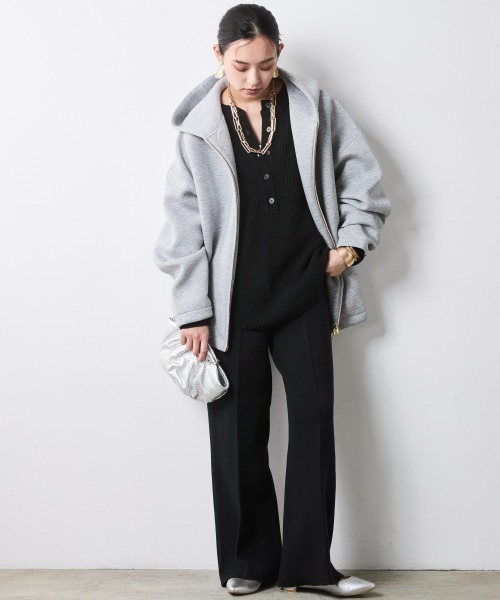 CHIC STYLE(シックスタイル)の「バルーンジップアップフーディ<大きいサイズ有>シックスタイル(パーカー・レディース・ブラック/杢グレー・5L~6L/3L~4L/L~LL/M)」の20枚目の写真
